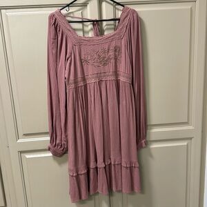 In Bloom Women's Mauve Pleated Scoop Neck Sundress size M
